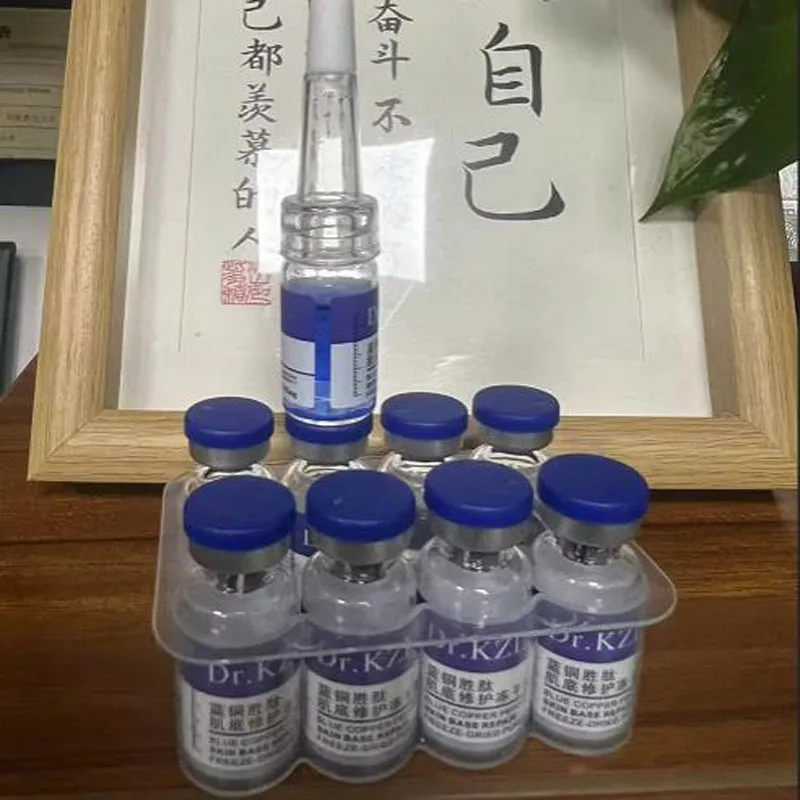 Premium GHK-Cu Blue Copper Peptide Freeze-Dried Powder Ampoule Skin Booster Repair Acne Scars Damaged & Sensitive Skin Care