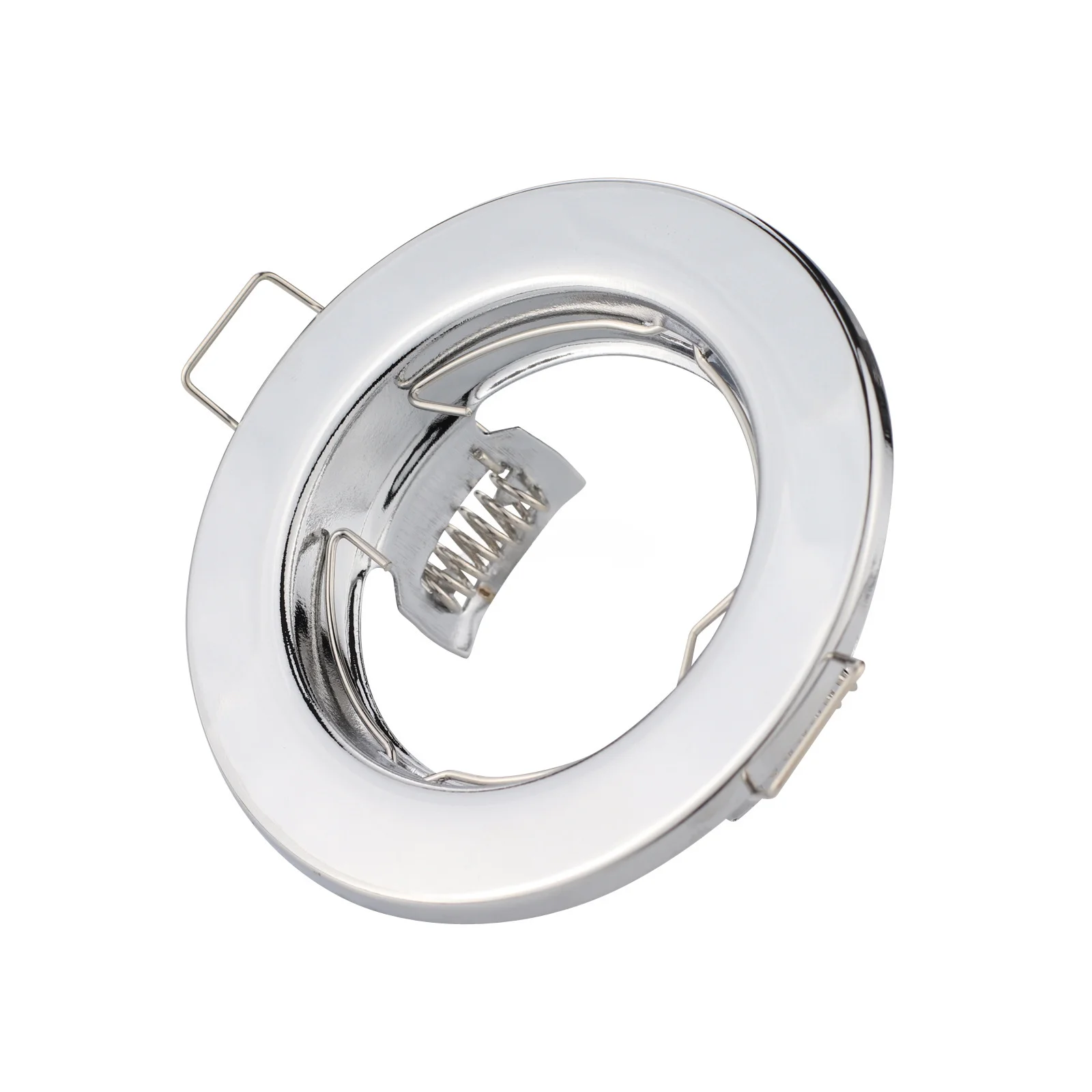 

60mm Chrome Round Style Down Light Frame Recessed LED Metal Fixtures Downlight Gu10 Mr16 Spot Light Fixture for Home Hotel Decor