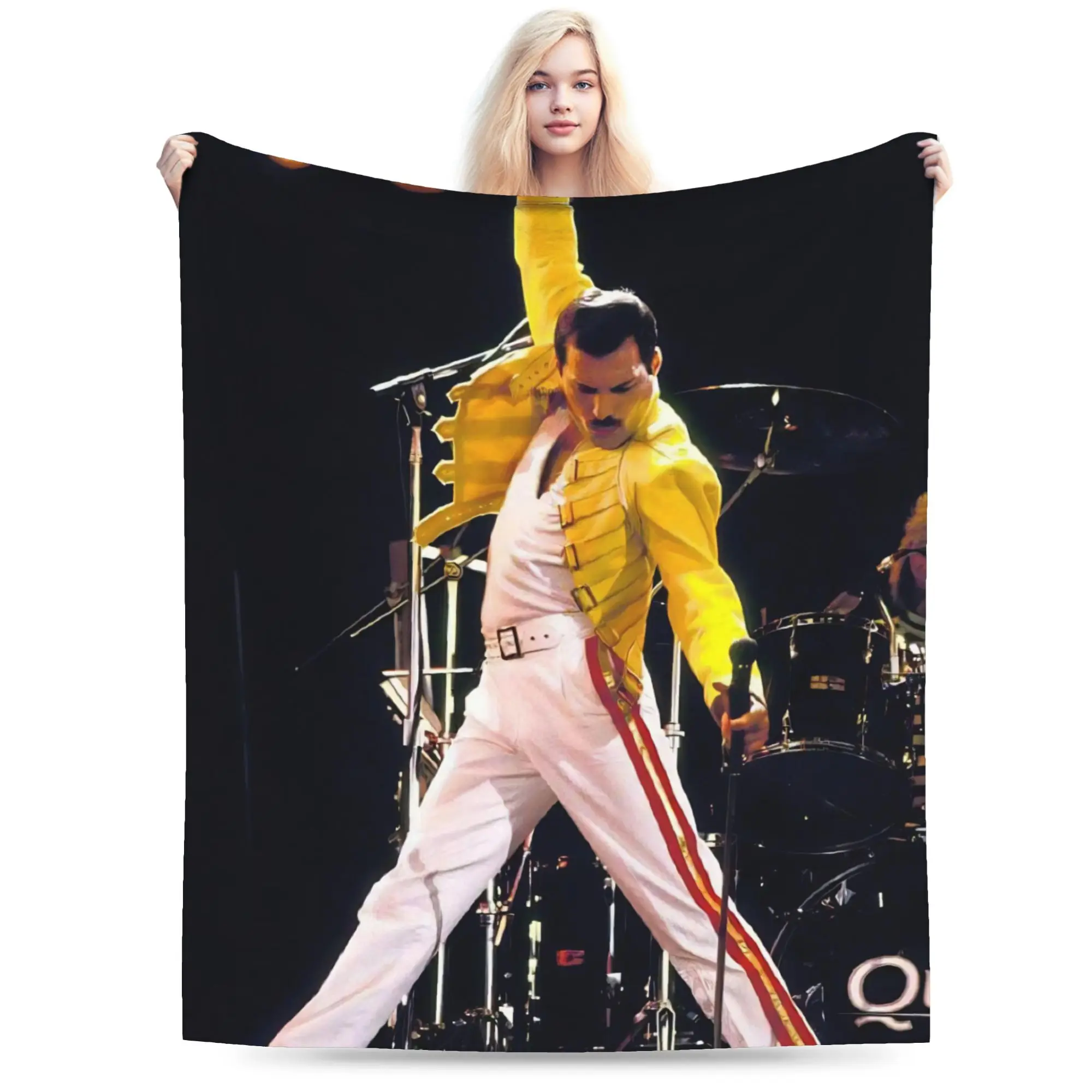 Soft Blanket Boy Girl Decorative Singer Freddie Mercury Throw Blanket  Flannel Bedspread For Outdoor Fashion Sofa Bed Cover