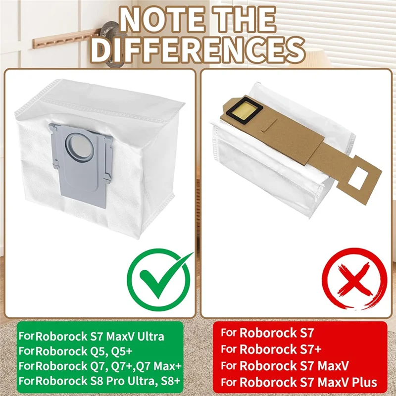 AT28-Vacuum Bags For Roborock Q5 Max+ /S8+ /S8 Pro Ultra /S7 Maxv Ultra /S7 Max Ultra Robot Vacuum Parts