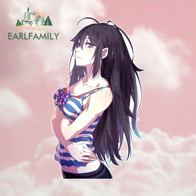 

EARLFAMILY аниме девушка забавные JDM наклейки на автомобиль DIY длинные волосы аниме наклейки JDM аксессуары виниловая пленка для автомобиля внедорожник наклейка украшение