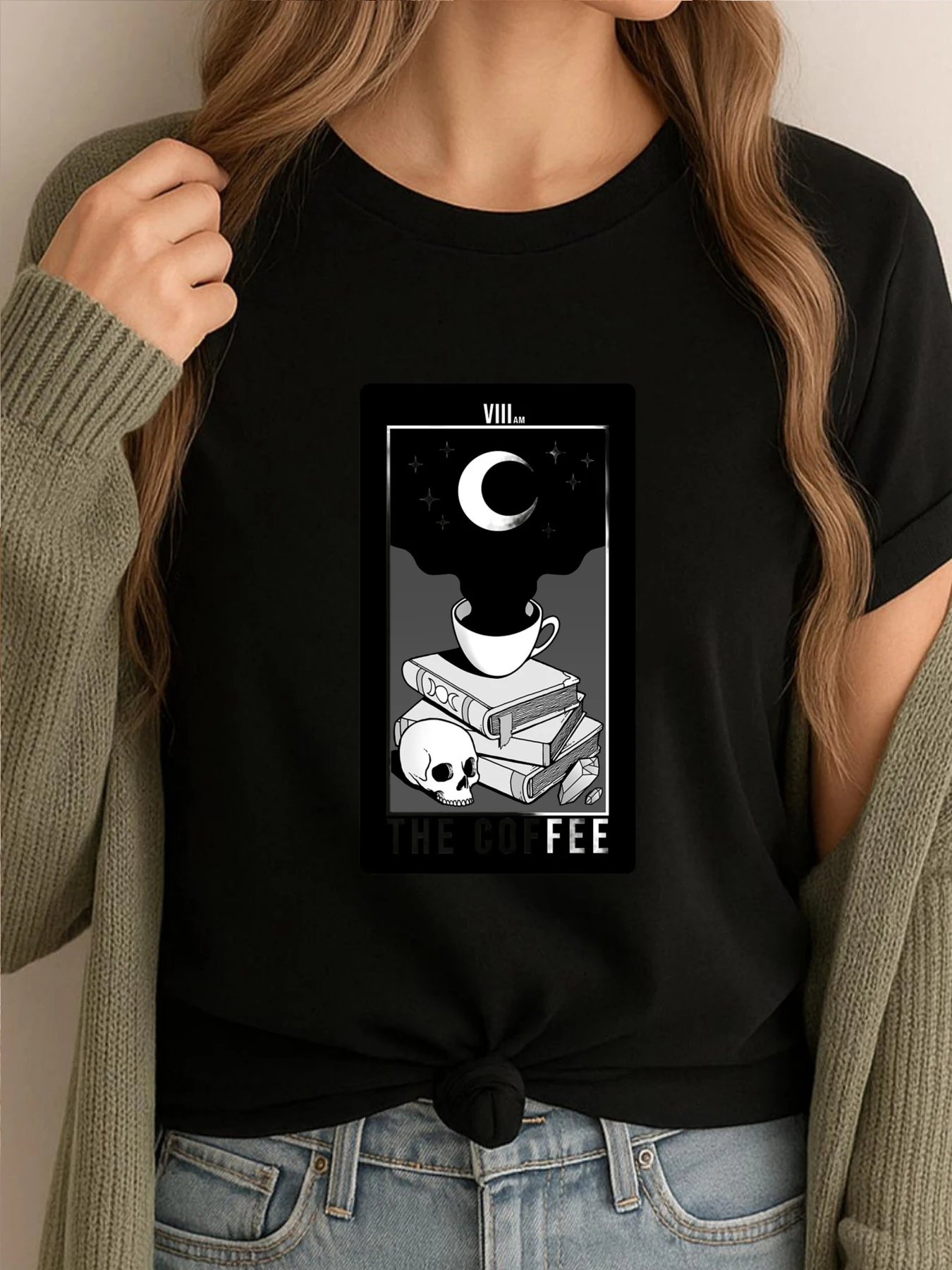 The Coffee ملابس رجالي عتيقة تي شيرت رجالي قطن مريح عصري وعصري مطبوع