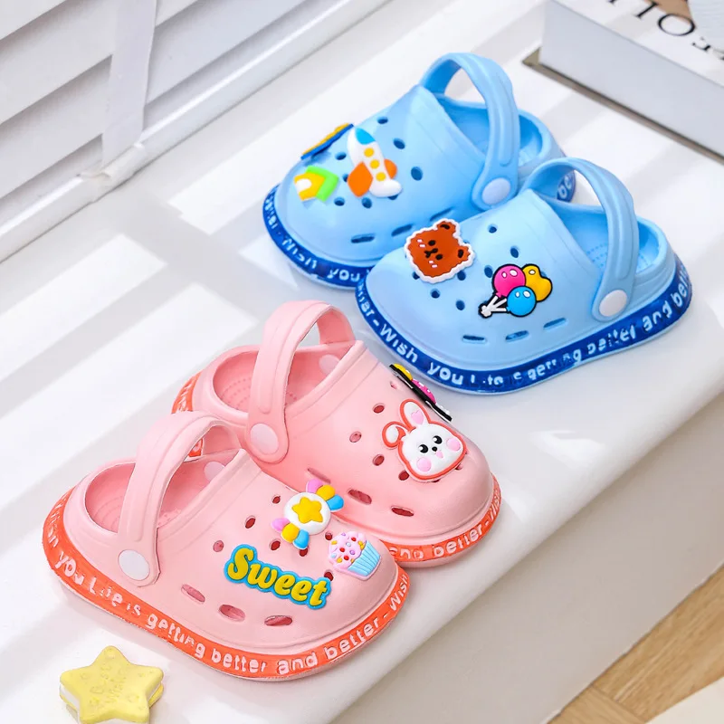 2026 Summer Children Garden Slippers Shoes Boys&Girls Beach Sandal Kids Lightweight Breathable Cute Cartoon Slip Baby Slippers