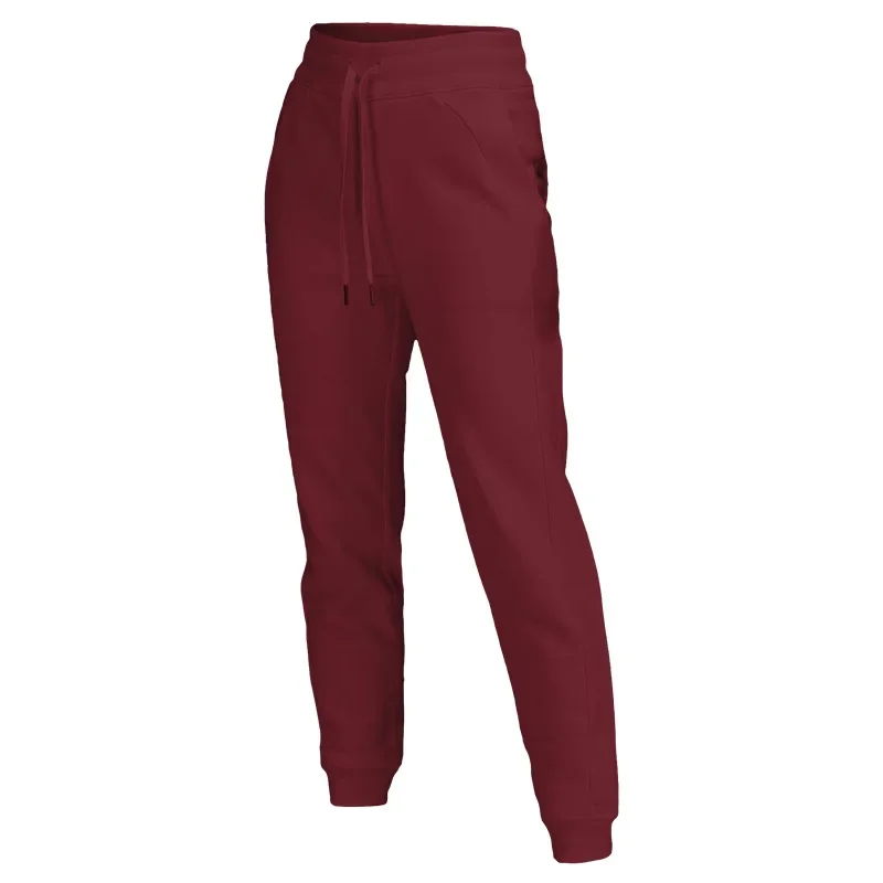 Women's high-waisted sweatpants, cotton drawstring fleece and fleece sweatshirts, fitness jogging slacks