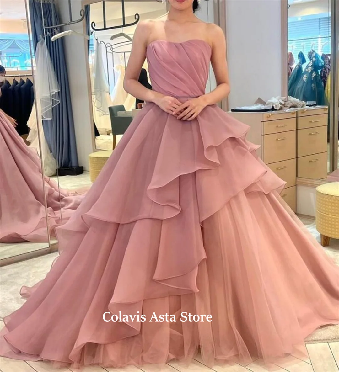 Japan Style Prom Dress Korea Customized Tiered  Wedding Evening Dresses Photograph Performance Party Dress Evening Gowns