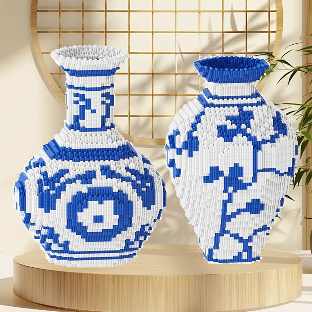 

Large Lotus Vase Building Blocks Small Particles DIY Assembled 3D Model Jigsaw Puzzle Toys Christmas Decorations Ornaments