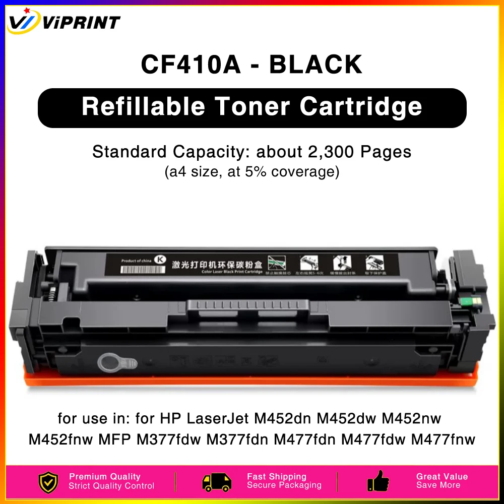1PC Compatible for HP 410A Toner Cartridge CF410A CF411A CF412A CF413A Color LaserJet Pro M452nw M452dn MFP M377dw M477dw M477dn
