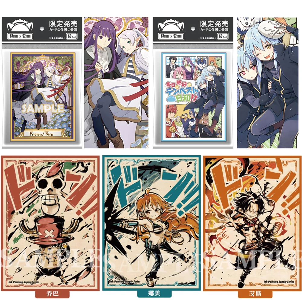 

60Pcs/pack Anime Sousou No Frieren Opcg Card Sleeves Frieren Rimuru Tempest Nami Sexy Firefly Robin Trading Card Sleeve Gift