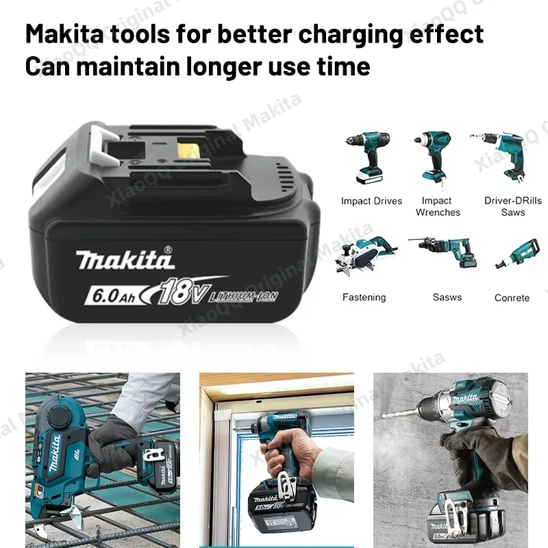 BL1860B Makita li-ion Battery 100% compatible for Makita 18V power tools DDF487 DTW190 DTD156 DHP485 Replacement Lithium battery