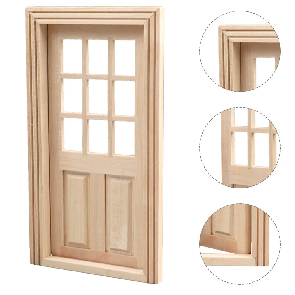 

Tiny House Mini Door Wood Crafted Miniature Furniture for Dollhouse Interior Decoration Smooth Safe Kids Friendly Cute Stylish