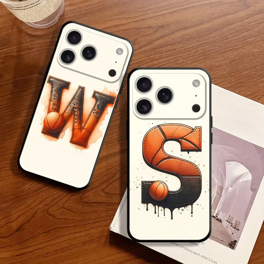 Funda Phone Cover Case for Apple iPhone 17 Pro Max 11 13 XR XS MAX 15 Pro 7 8 14 16 12 17e Air Basketball Letter S W