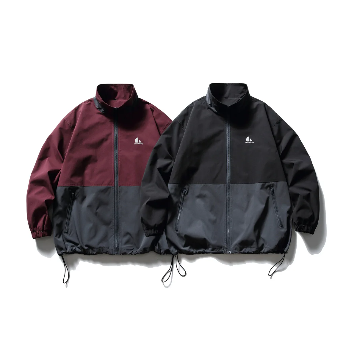 

Future Sle Men's Outdoor Workwear Jaet Stand Collar Windbreaker Coat Trendy Brand Loose Fit Patchwork Long Sve Zipper