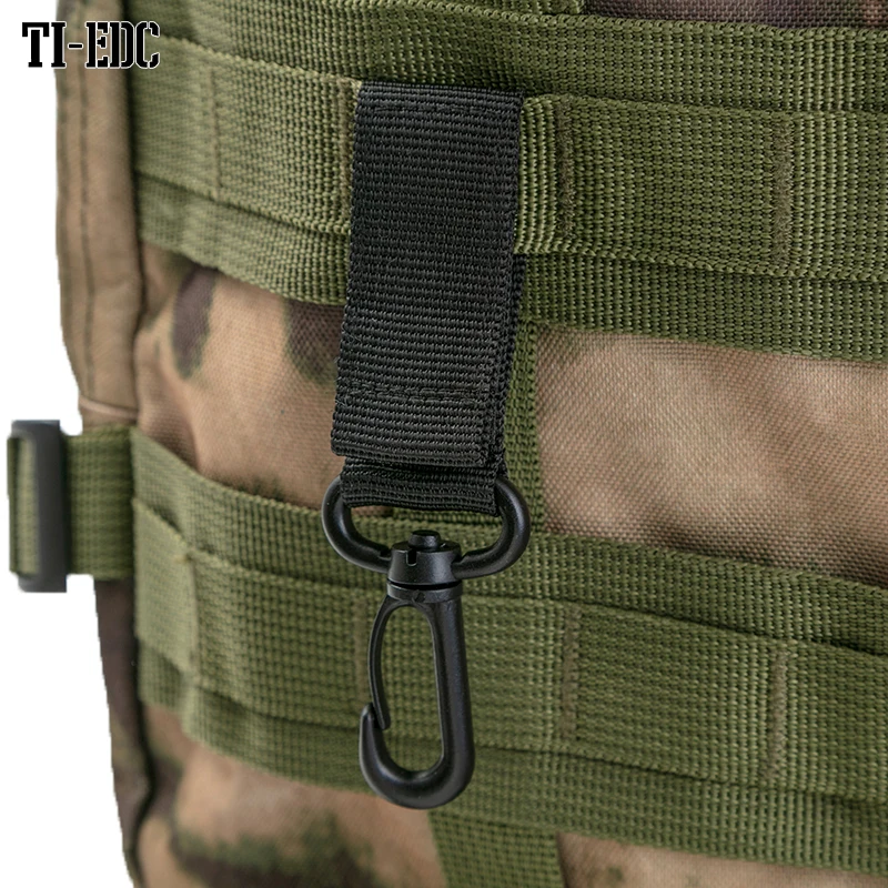 360-degree Rotating Hooks Belts Keychains Outdoor Accessories Tactical Backpacks Bags Keyword Keychain Carabiner Ring   Tool