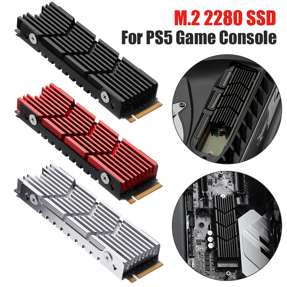 

M.2 2280 SSD-кулер, радиатор, полый твердый алюминиевый государственный жесткий диск, охладитель NVME NGFF с термосиликоновой накладкой для игровой консоли PS5