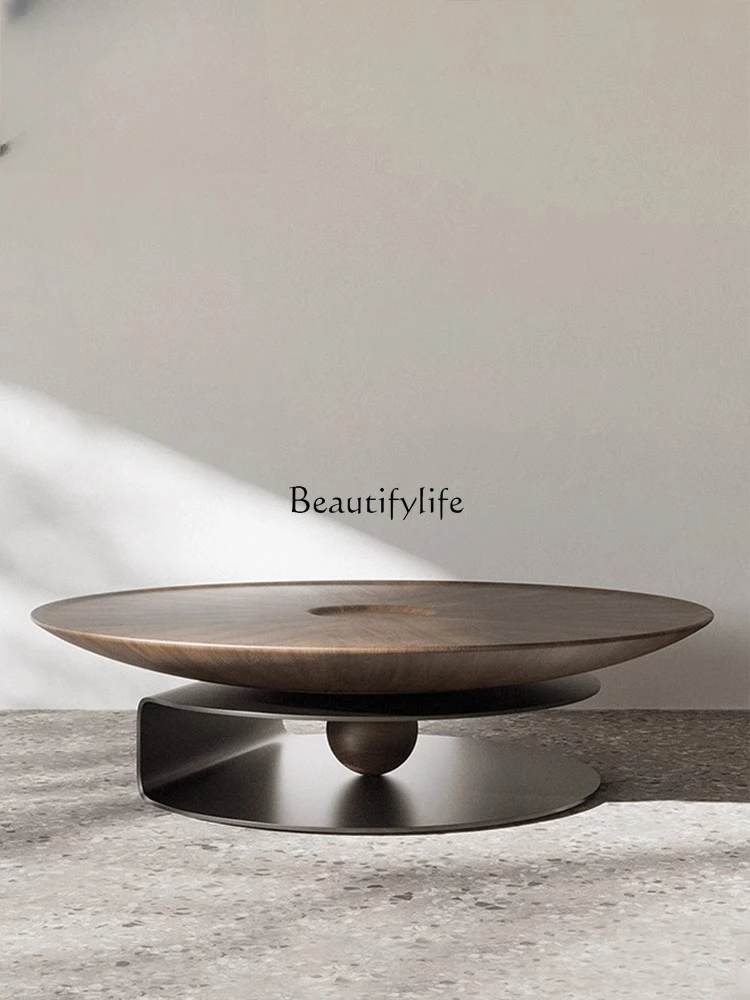 

Italian round coffee table solid wood high-end sense
