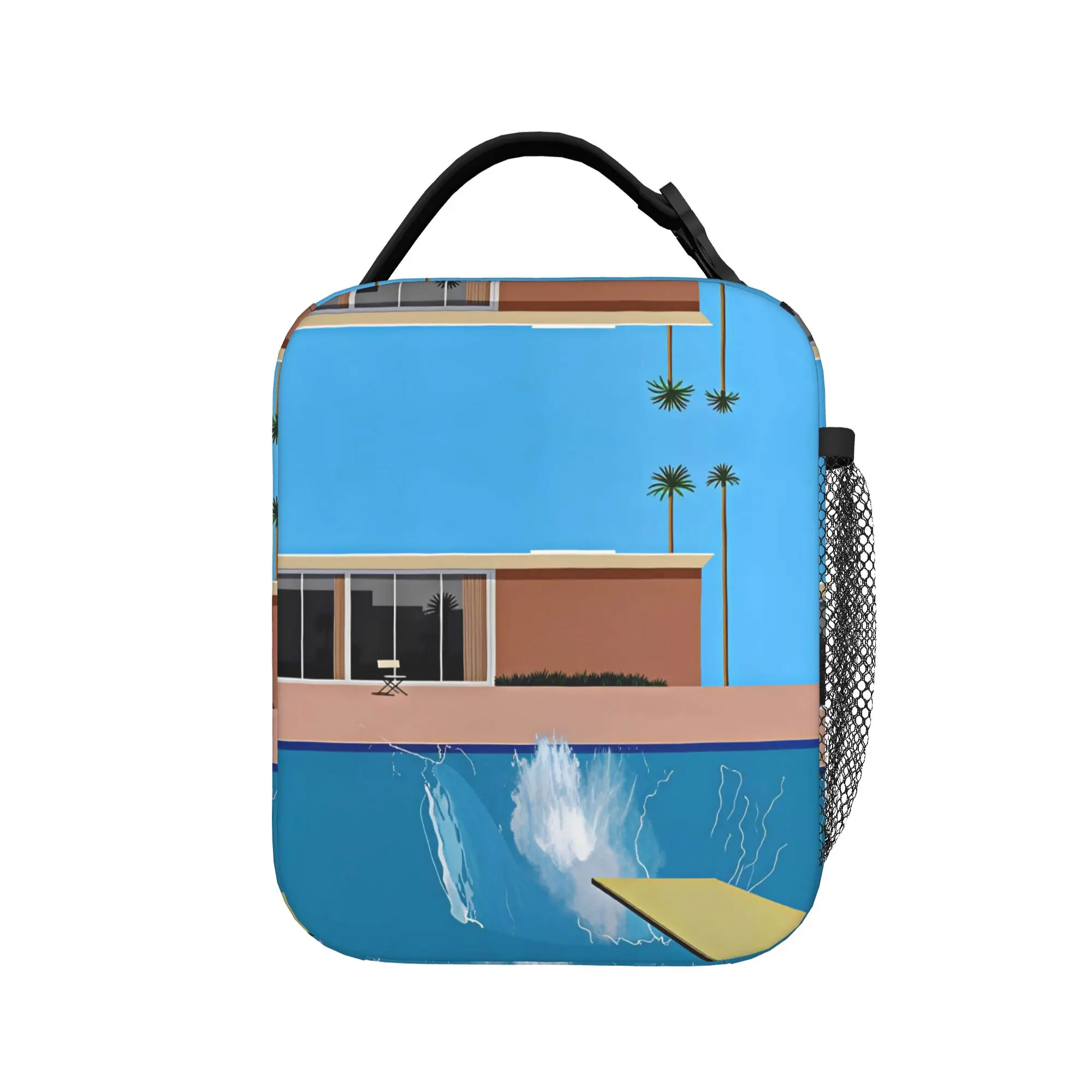 David Hockney Vintage VL2 Poster Lunch Bag For Unisex  Print Lunch Box Cute Outdoor Picnic Cooler Bag Portable Thermal Lunch Bag