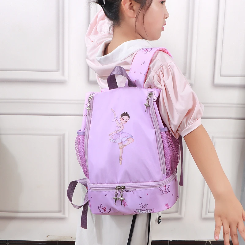 Ballet dance double shoulder training backpack, with separate compartments for shoes