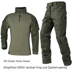 actical Tom GEN2 OD green Training Tactical Outdoor combat hunting Frog Skin G2 Battle Frog Suit Long sleeved+long pants