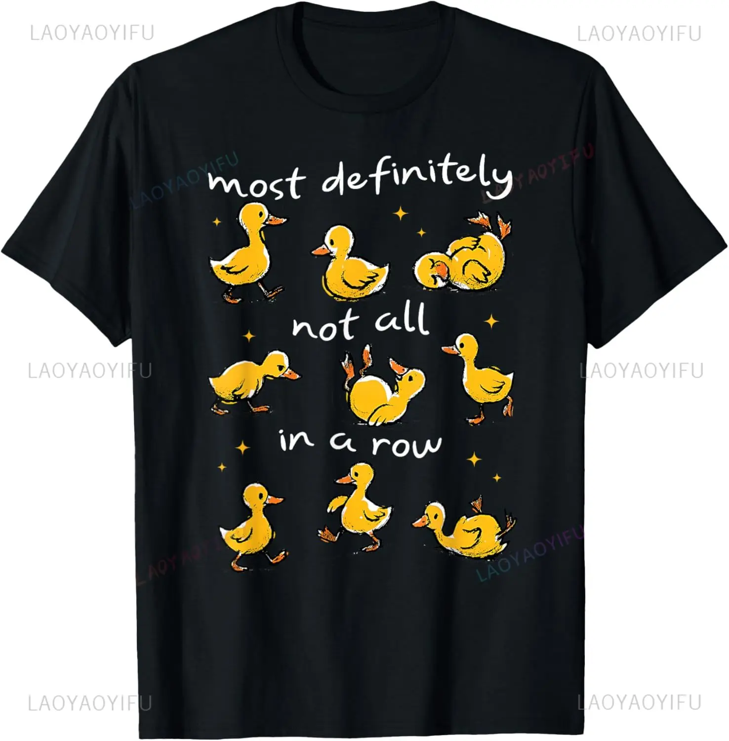 Definitely Not All in A Row Lustiges Ente Mental Health T-Shirt Druck Original Design Geschenke T-Shirts Harajuku Camiseta