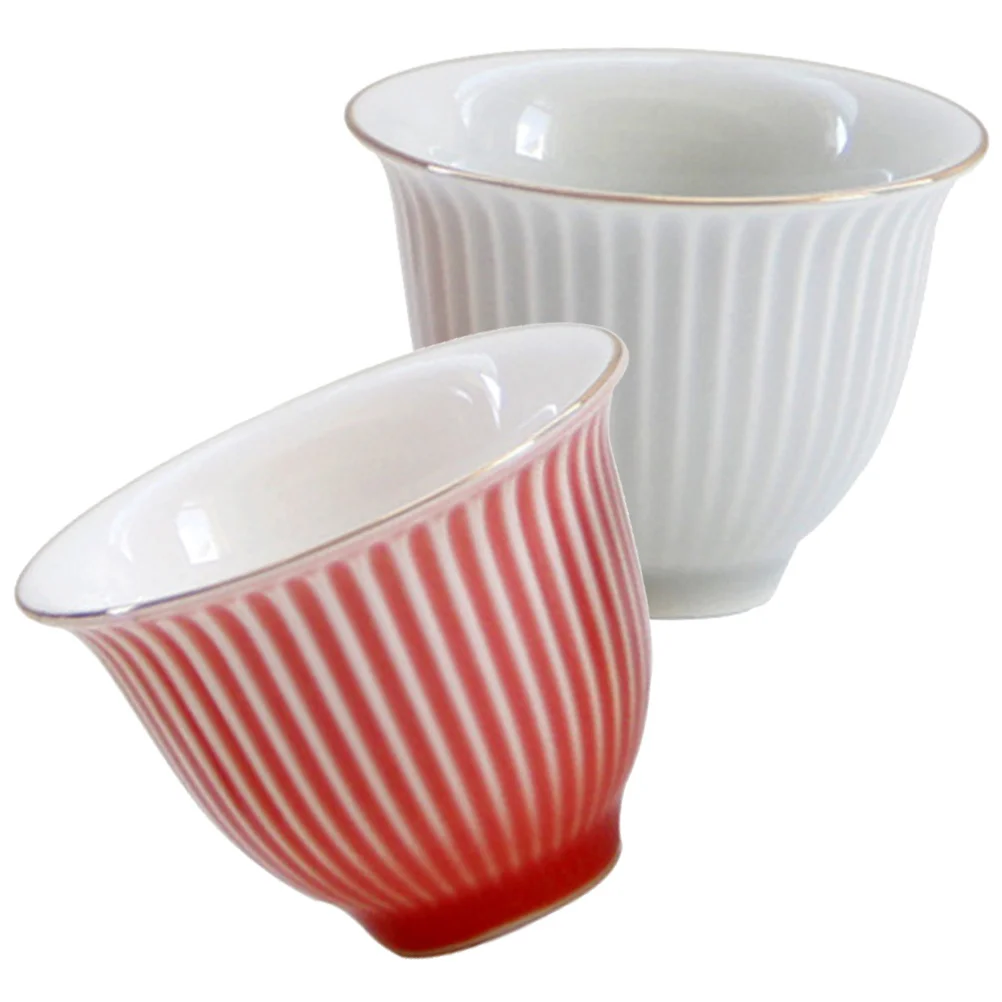

2Pcs Ceramic Tea Cups Small Japanese Style Teaware for Matcha Cappuccino Latte Slip Resistant Base Tea Cup Ceramic Cup