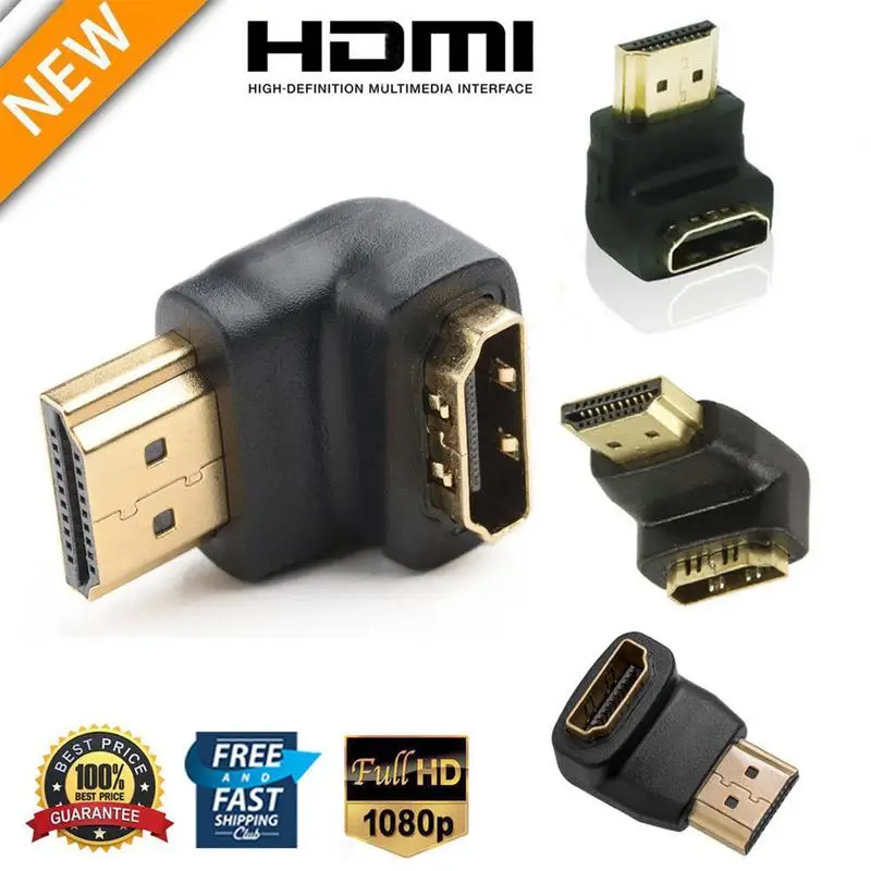 HDMIcompatible อะแดปเตอร์90องศา270องศามุมขวา4K HDMIcompatible Extender ชายหญิง L-Type Connector อุปกรณ์เสริม