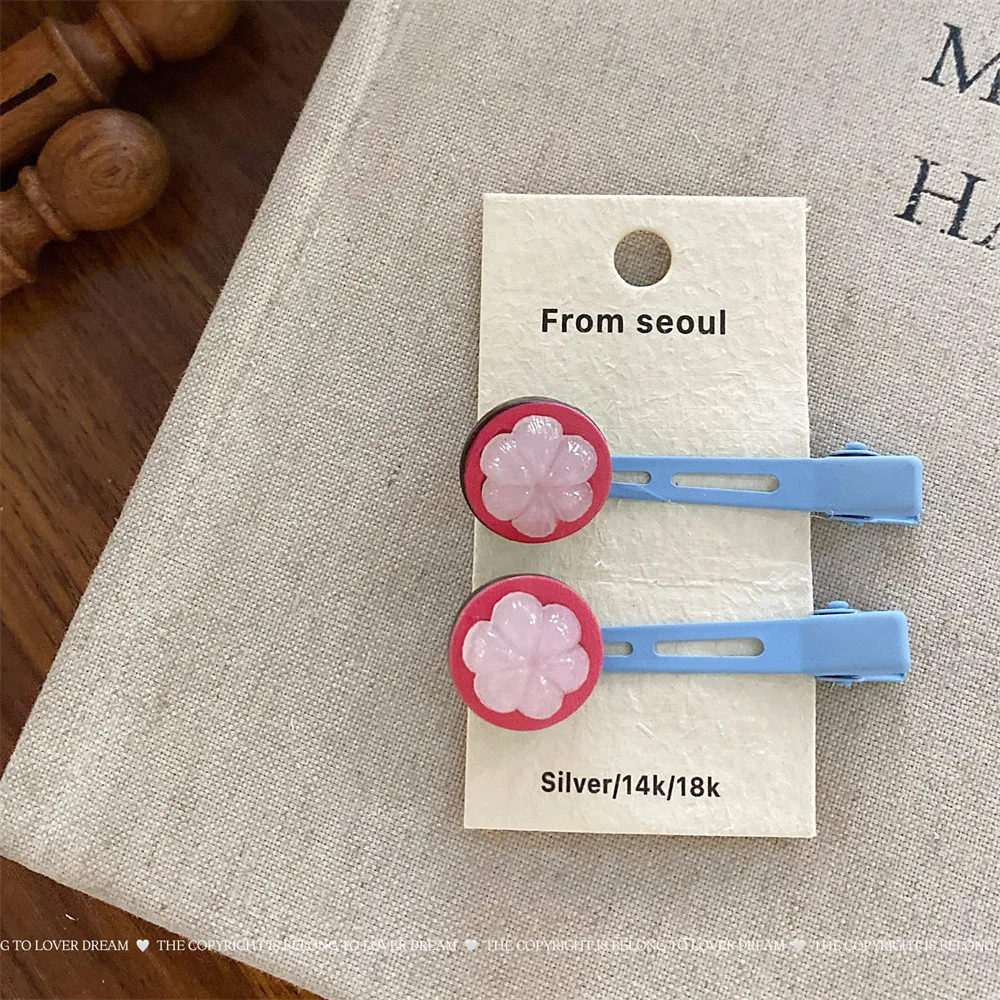 2 New Summer Fruit Blue Seamless Clips, Sweet and Cute Bangs Clips, Makeup, Hairpins and Hair Accessories.