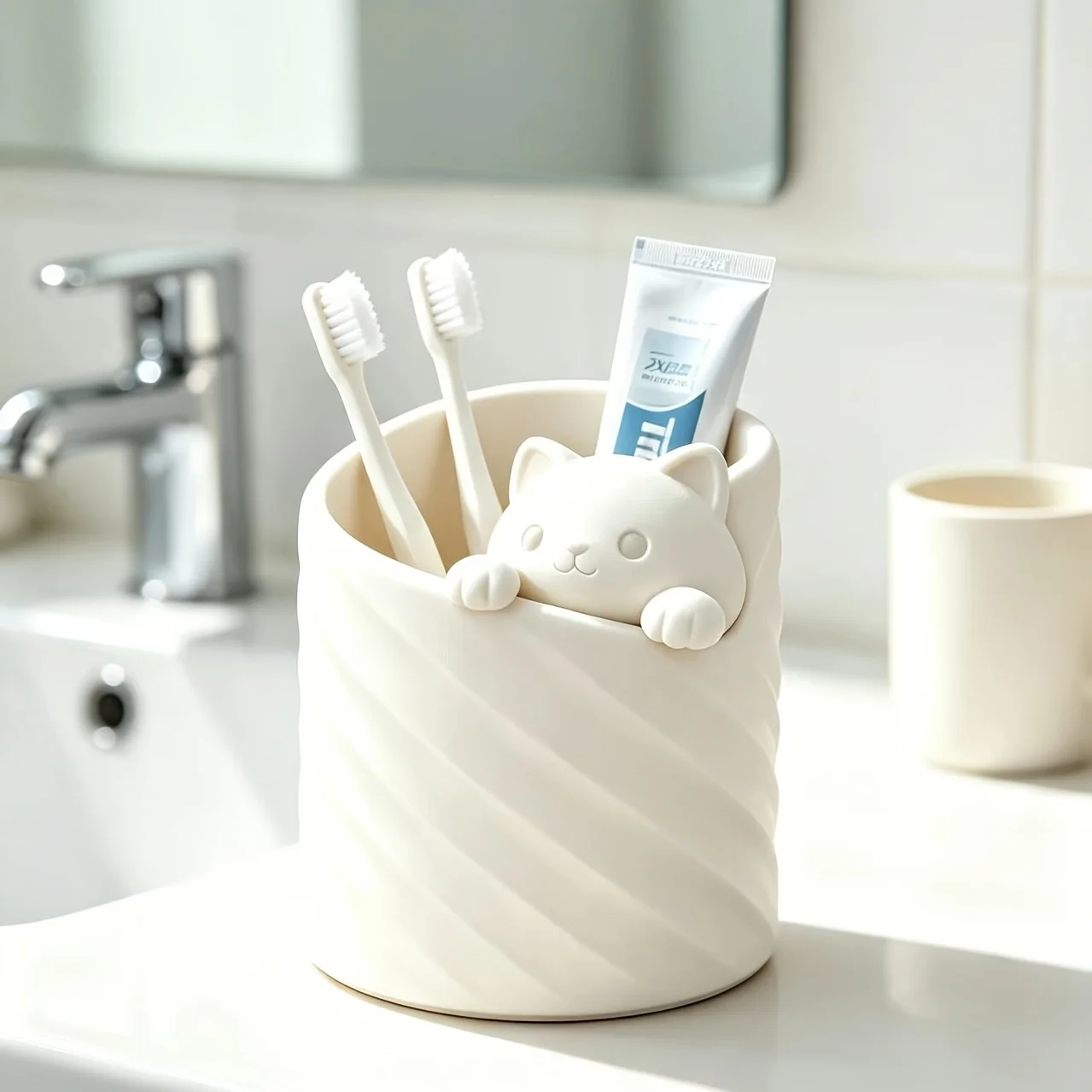1Pc 3D Printed Multifunctional Mini Storage Ornament, Desk Pen Holder, Makeup Brush Organizer, Bathroom Toothbrush Storage Pot