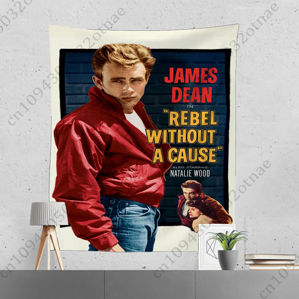 Vintage J-James Dean Flag Tapestry Creative Pattern Photo Living Room Wall Art Tapestry Decor Party Outdoor Decorate Banners