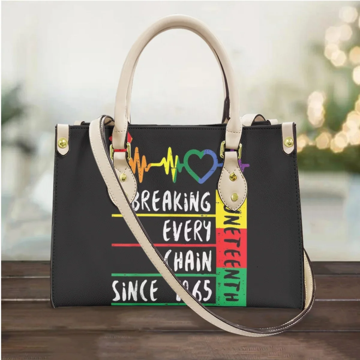 Long Shoulder Strap Handbag Black History Month Juneteenth 1865 Designer Top Handle Vintage Handbags Casual Ladies Messenger Bag