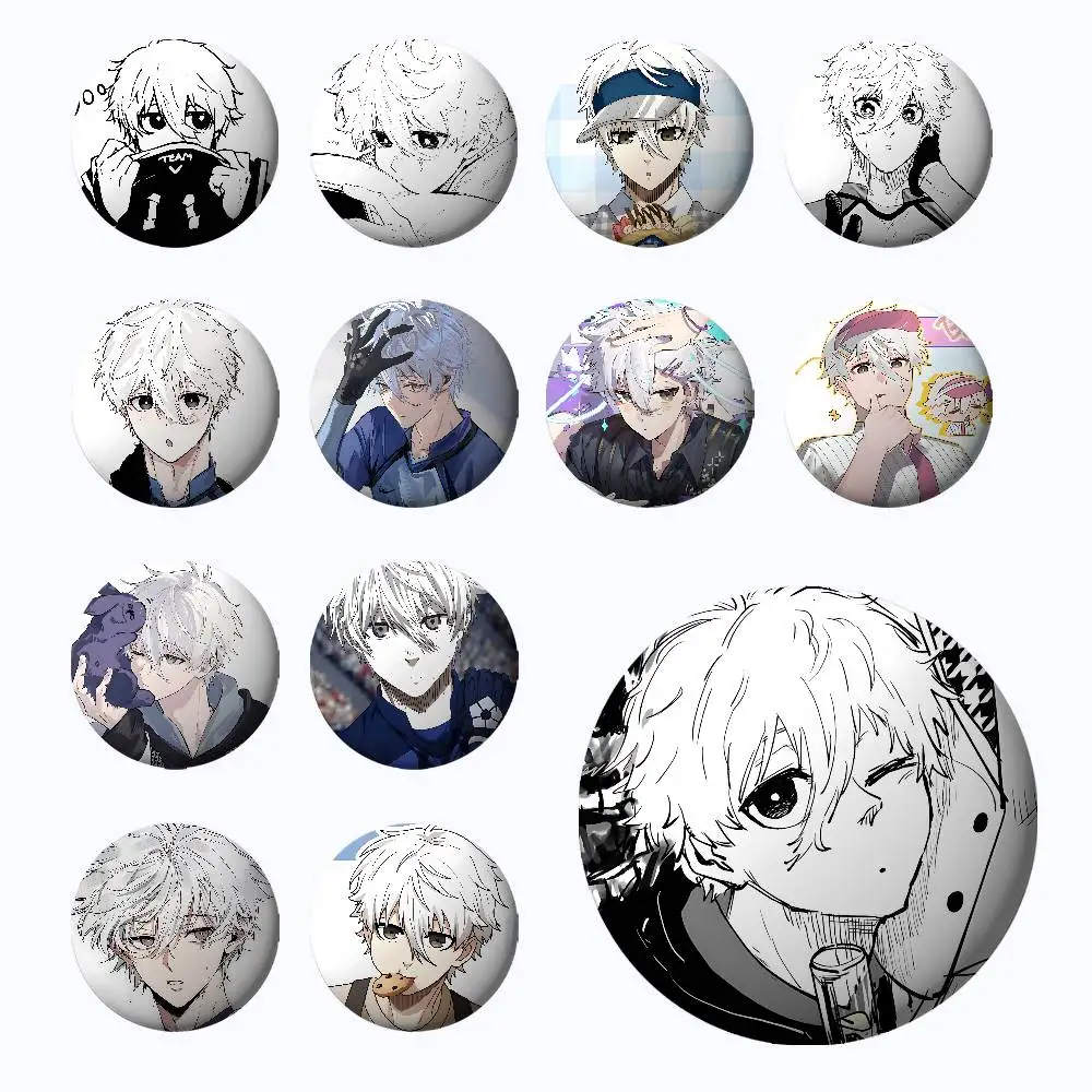 S-Seishiro Nagis Badges Tinplate Soft Button Pin Brooch Metal Badge Custom Jewelry Accessories Hat Bag Lapel