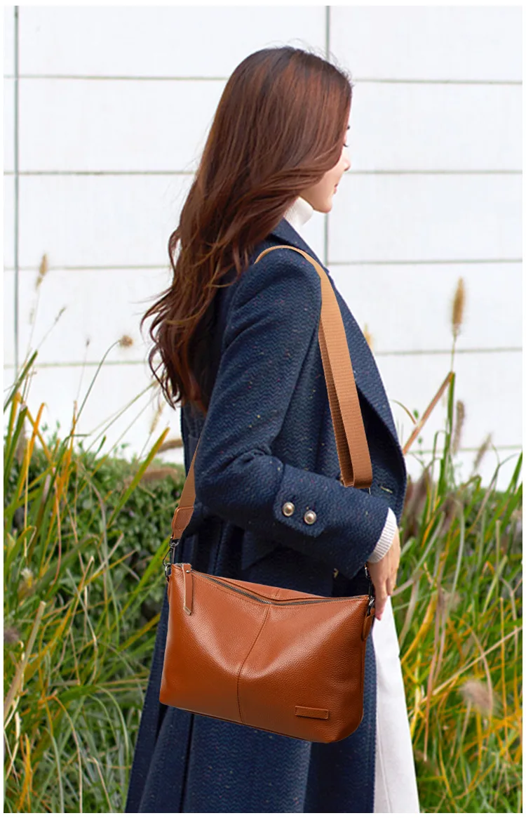 

Женская модная сумка через плечо большой вместимости из натуральной кожи для хранения мобильного телефона, сумка премиум-класса с диагональным пролетом