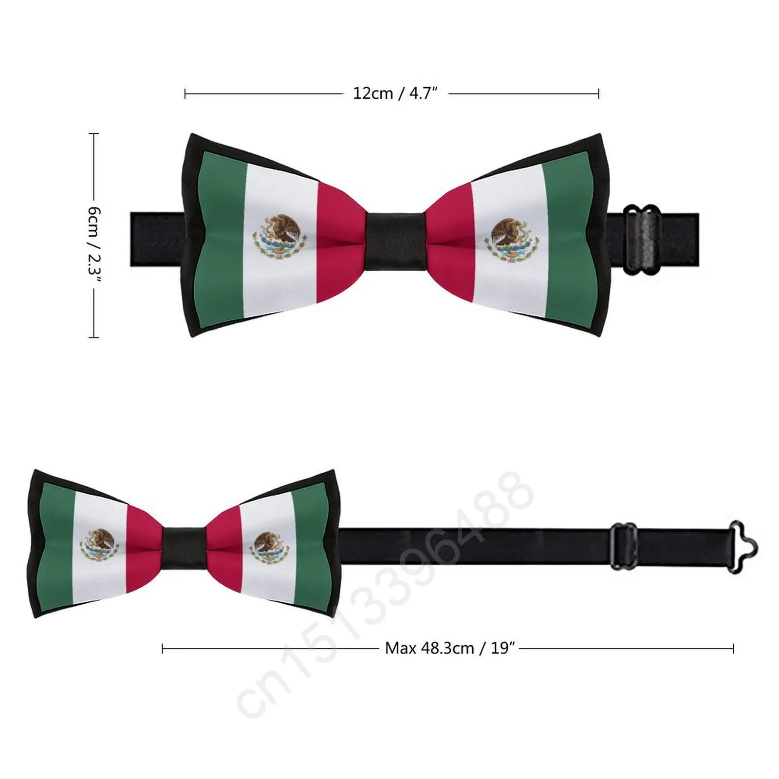 新しいポリエステルメキシコ旗ボウタイ男性のファッションカジュアルメンズ蝶ネクタイクラバットネックウェア用ウェディングパーティースーツネクタイ