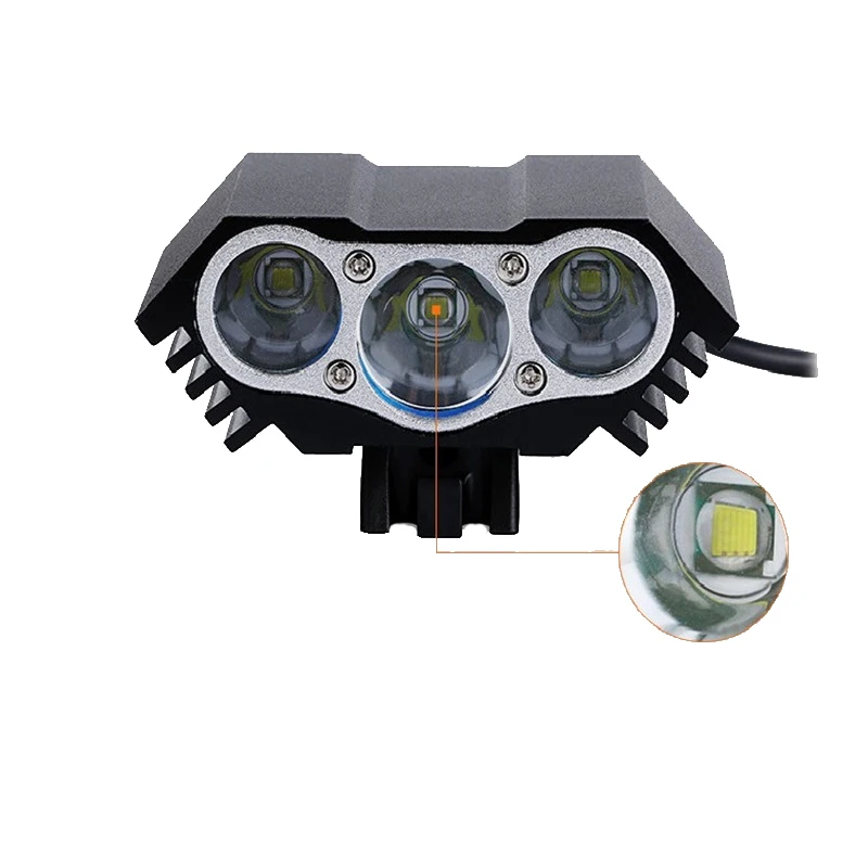 Waterproof 3XT6 LED Bicycle Light 10000LM Front Bike Head Light Night Cycling Lamp 5V USB Headlamp Only Lamp No Battery
