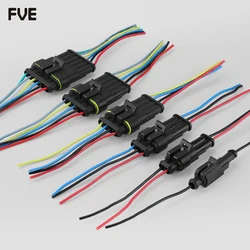 Impermeável automotivos conectores elétricos, macho e fêmea Plug com fio, carro e motocicleta conector, 2-Pin Way, 1 Pin, 2 Pin, 3 Pin, 4 Pin, 5 Pin, 6 Pin