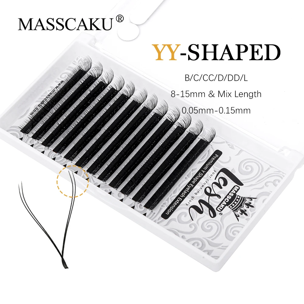 

YY Shape Lashes Extension Soft Premium Korean PBT Fiber False Eyelash Individual Matte Dark Black Crisscross Beauty Lash Vendor