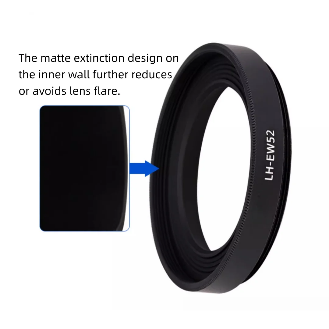 Parasol de lente de Metal para cámara Canon EOS R5 R6 R7 R8 R10 R50 RF 35mm f 1,8 MACRO IS STM lentes montaje de tornillo reemplazar accesorios de EW-52