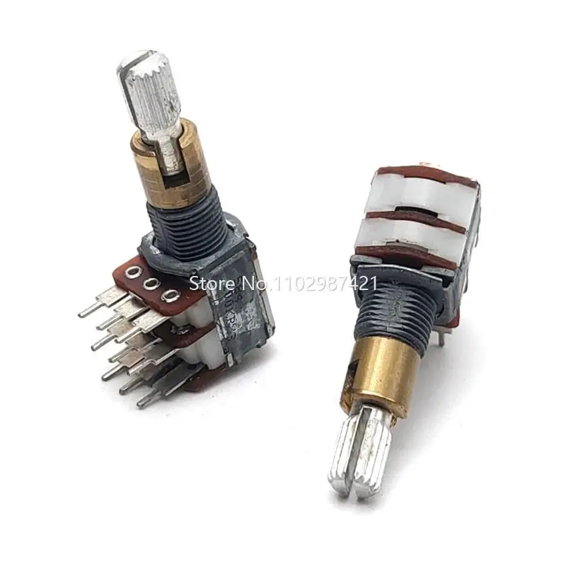 1 Piece Double Shaft Bitonic 3 Link Precision Potentiometer B100K*3 Car Tone Tuning 9 Pin Potentiometer