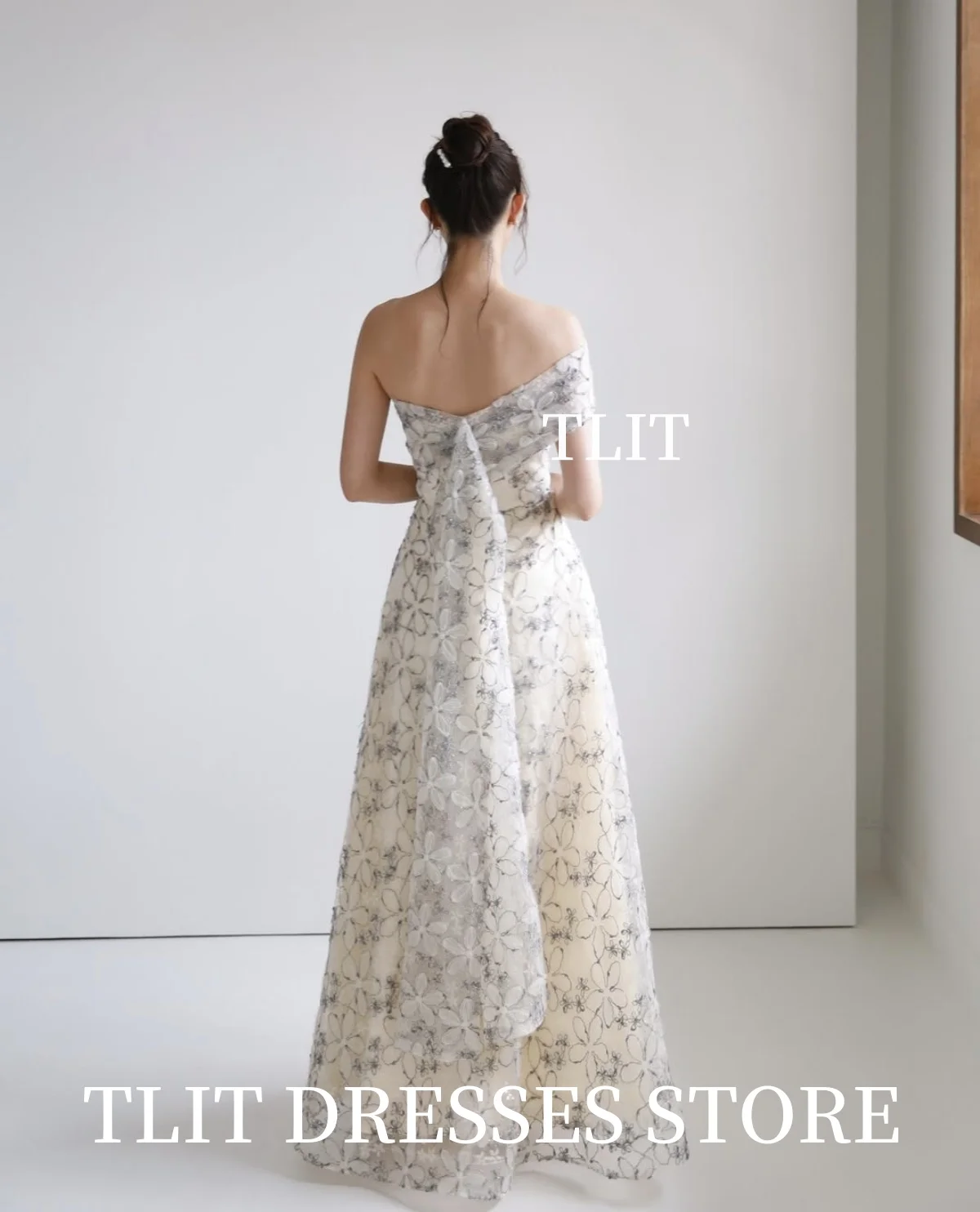 فساتين سهرة على شكل حرف a مزينة على شكل حرف a من TLIT للحفلات الراقصة على شكل قلب فساتين بطول الأرض مخصصة فساتين بوليرو طويلة