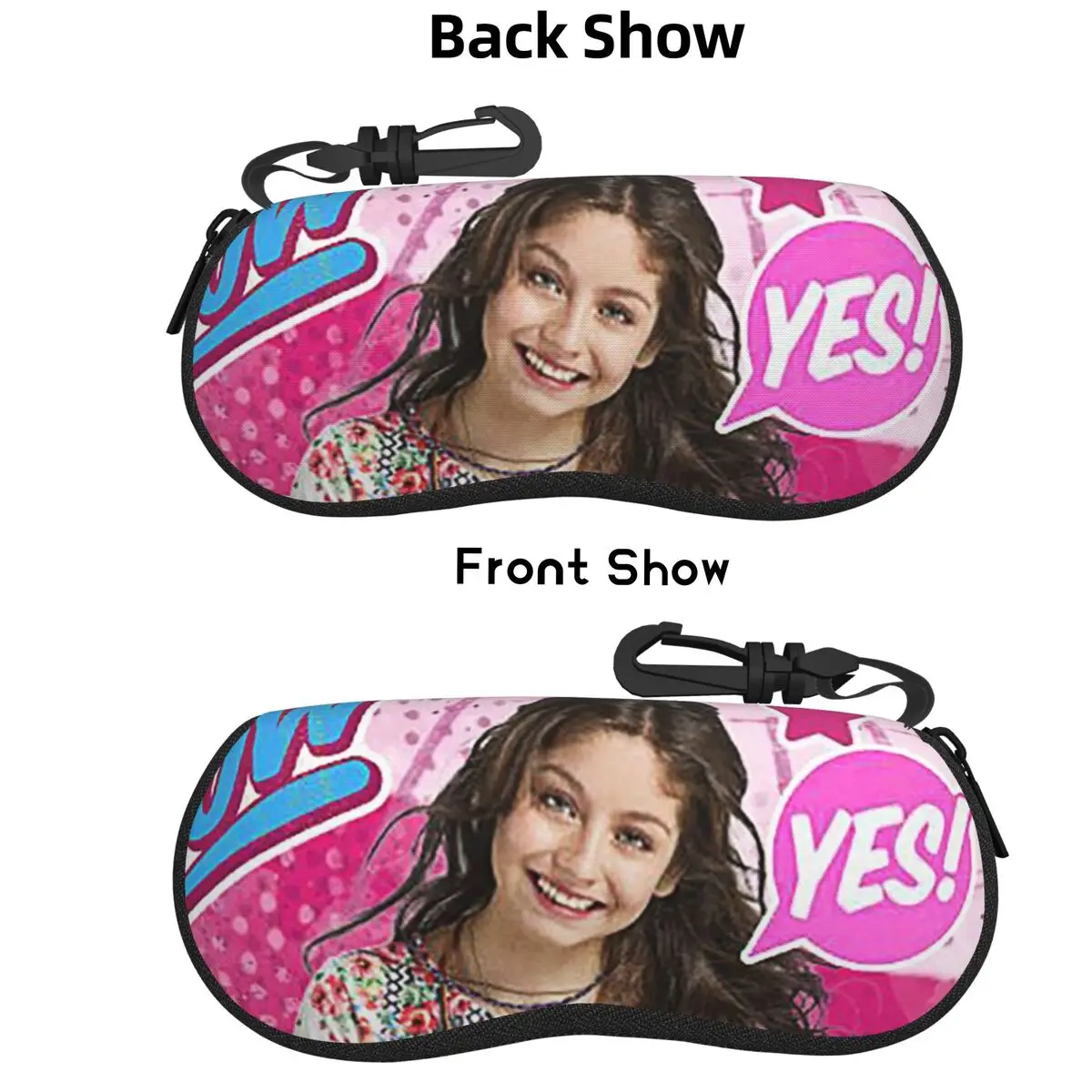 Soy luna argentino filme cartaz escudo óculos caso portátil caixa de óculos de sol feminino masculino macio saco bolsa