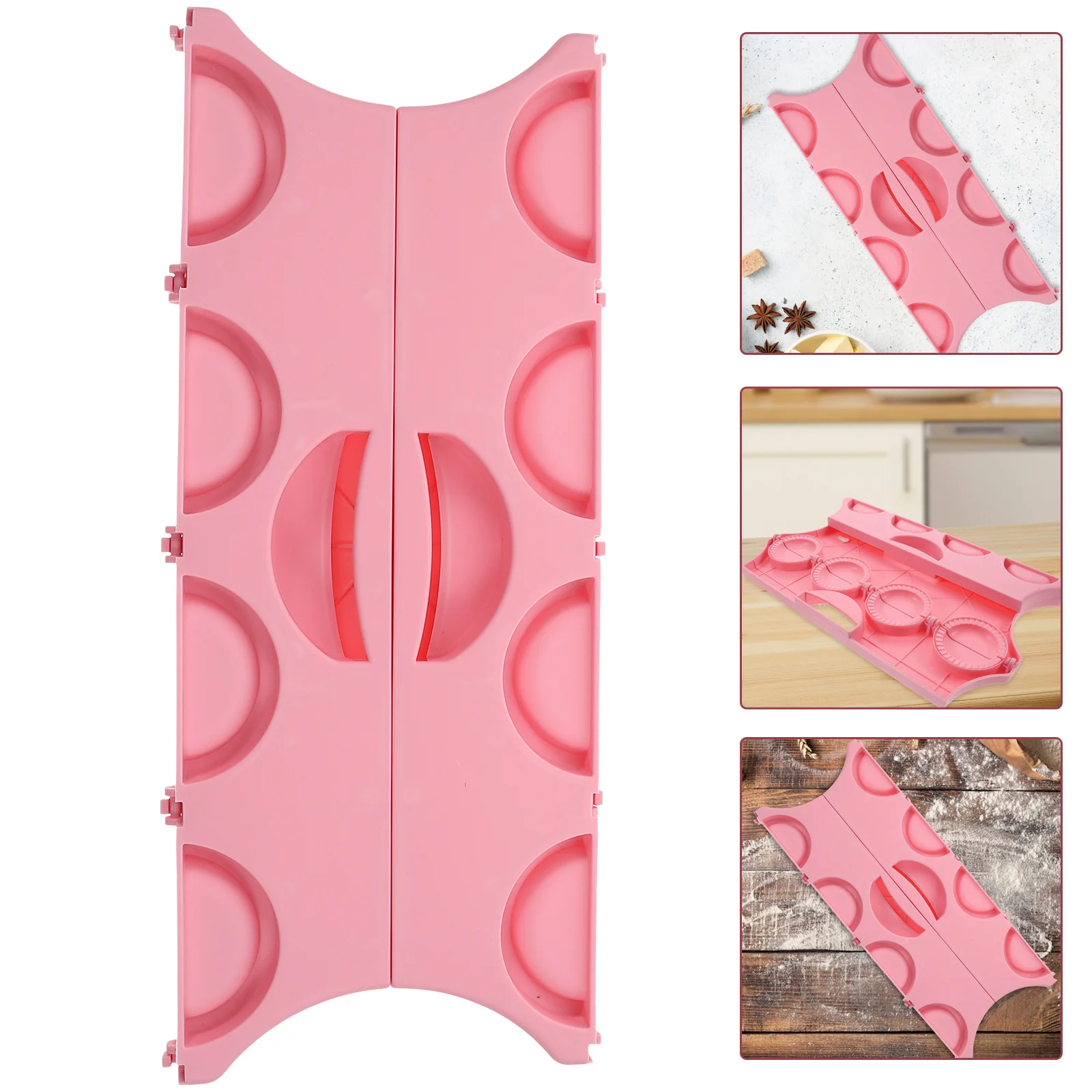

DIY Dumpling Maker Mold Automatic Kitchen Tool Smooth Surface Easy Clean Reusable NonStick Small Press Pink Color
