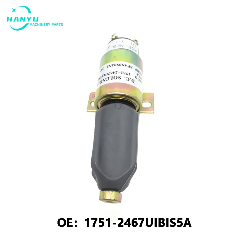 

New High-quality Excavator Parts 24V Flameout Solenoid Valve S6K Stop Solenoid Valve oil cut-off valve 1751-2467UIBIS5A