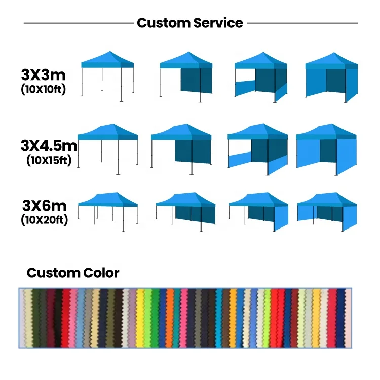 Factory Direct 10x10 Advertising logo Outdoor Trade Show Tent Exhibition Event Marquee Gazebos Canopy Popup Custom Printed Tents
