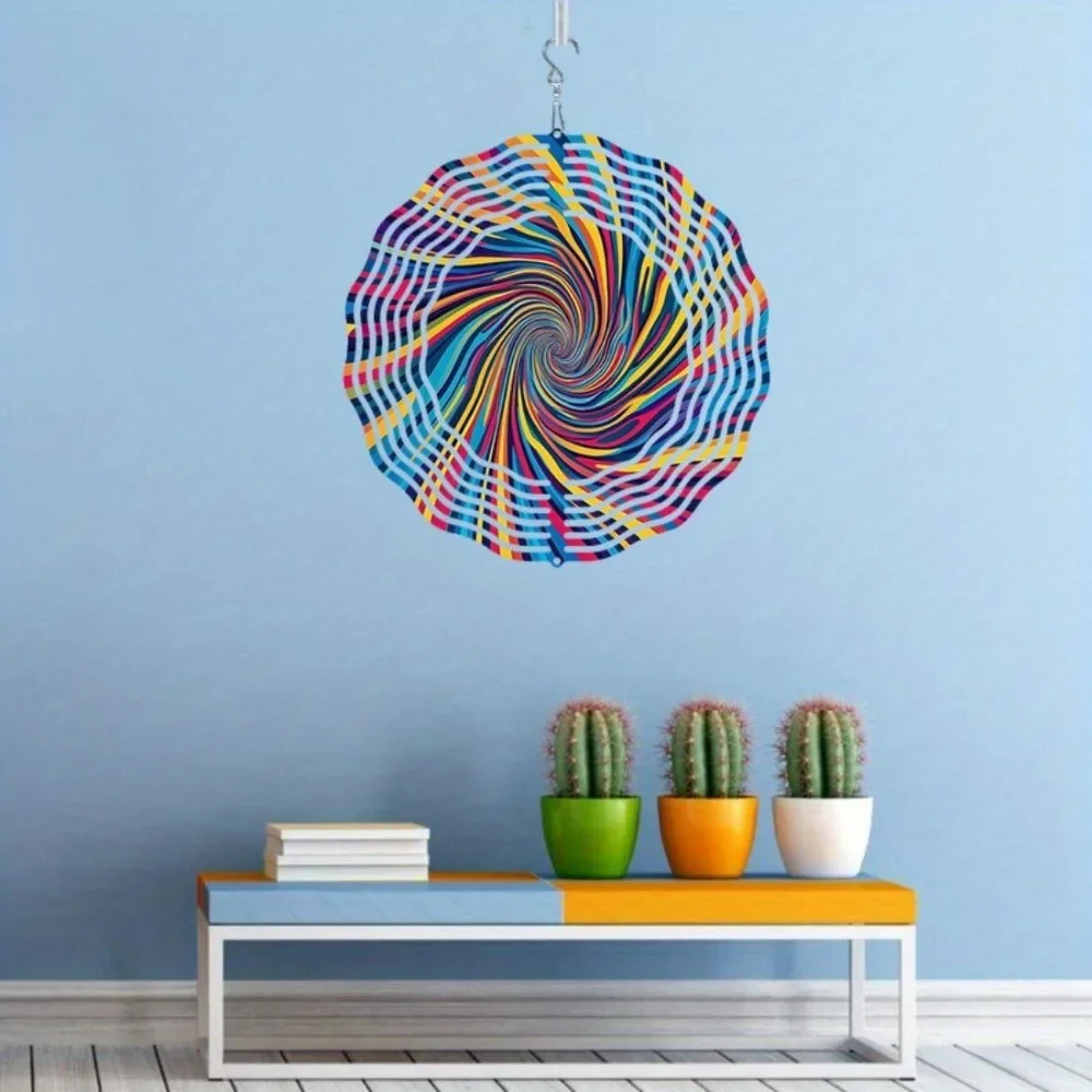CIFBUY Wind Chimes Colorful Swirl 3D Outdoor Garden Decor Durable Weather Resistant Patio Yard Ornament No Battery Needed
