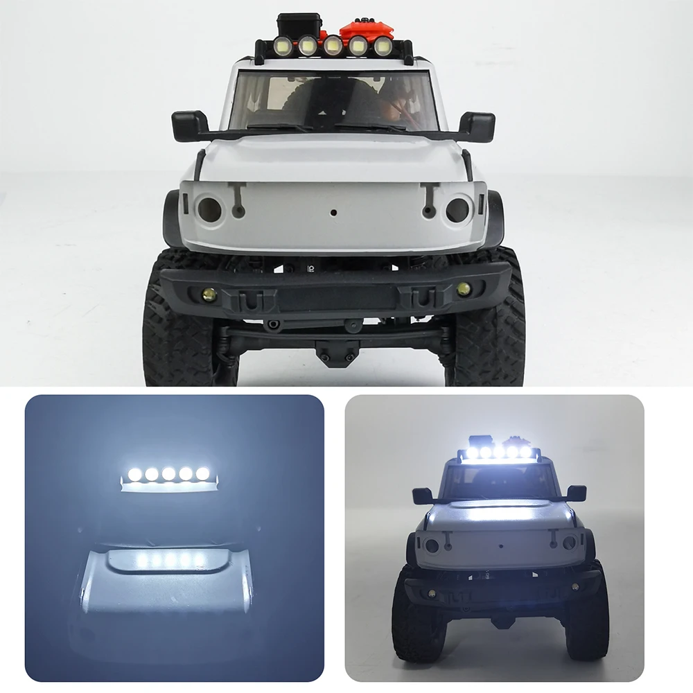 MIBIDAO White Bright Roof Led Light Bar Kit dla Axial SCX24 AXI00006 Bronco 1/24 RC Crawler Car Model Upgrade Parts