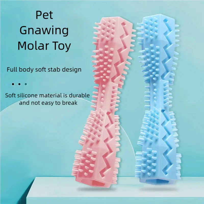 Dog Toothbrush Durable Dog Chew Toy Stick Soft Rubber Tooth Cleaning Point Massage Toothpaste Pet Toothbrush Molar Pet Supplies