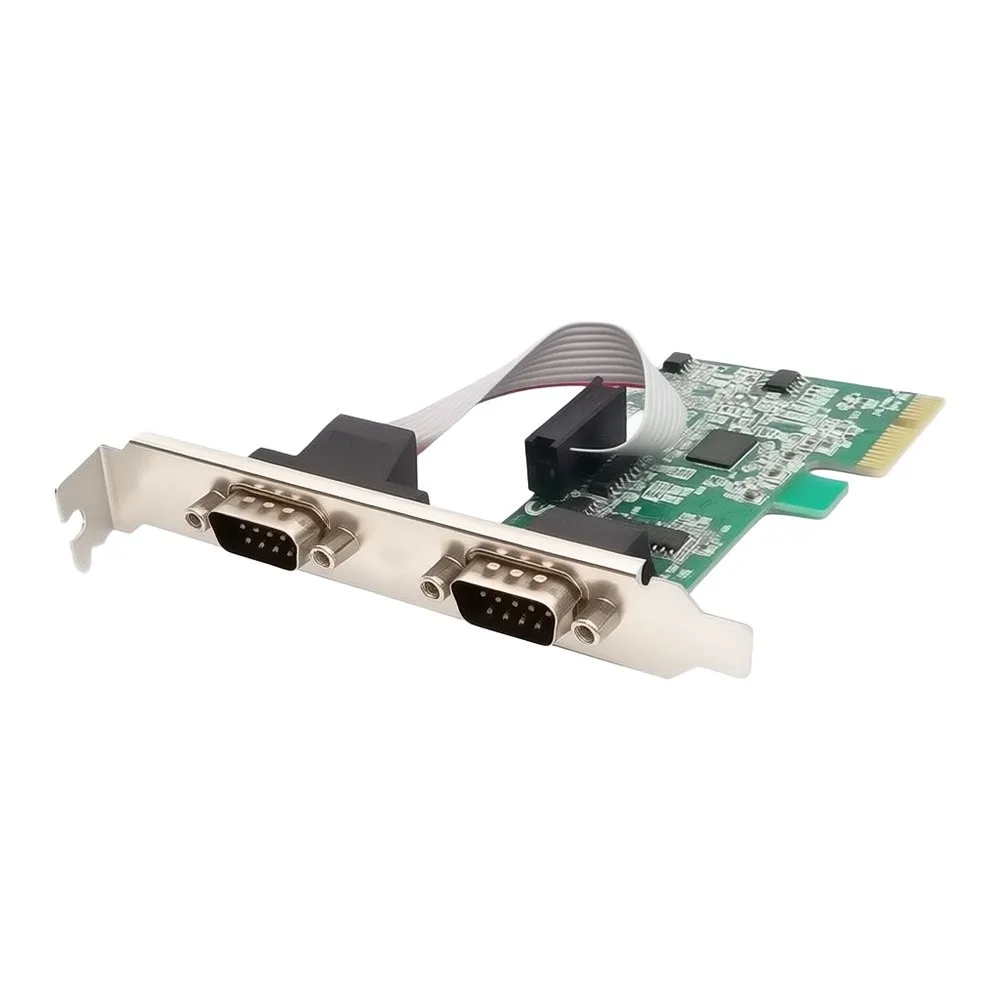PCI-E 2-Port RS232 Serial Expansion Card With AX99100 Chip For DB9 Industrial PC Automation Controller Board