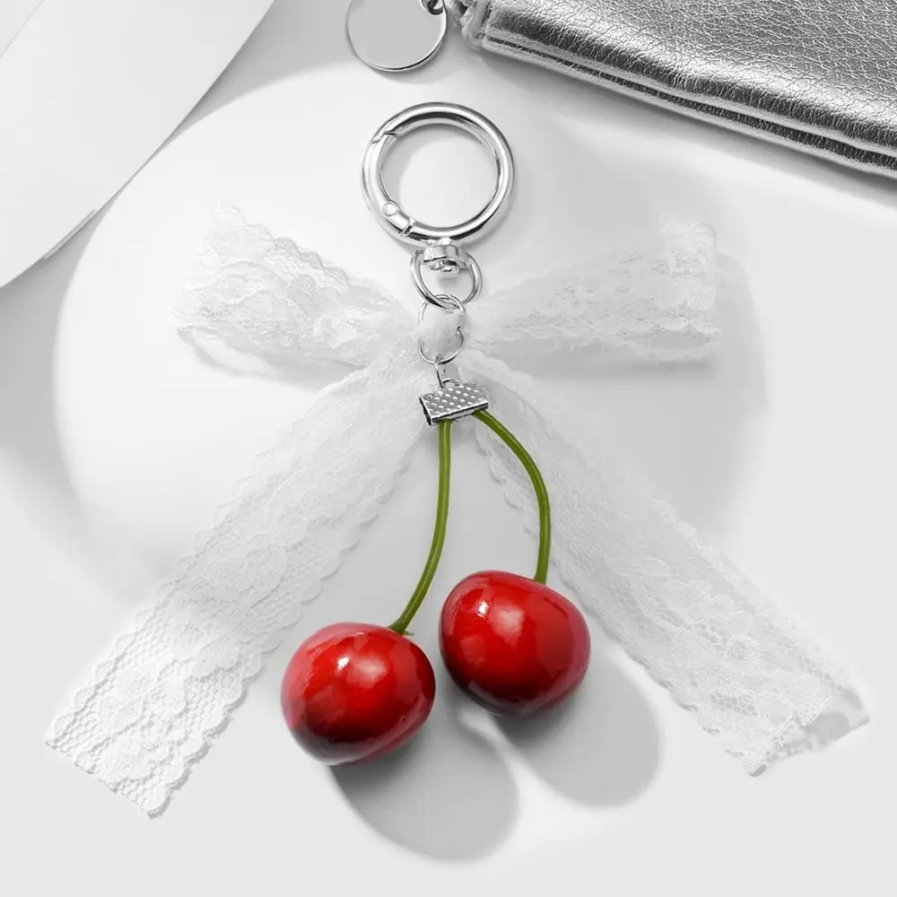 

Phone Charms Ribbon Bow Keychain Mesh Keyring Heart Phone Chains Leopard Pattern Bag Pendant Pearl Bow Pendant Couple Kids