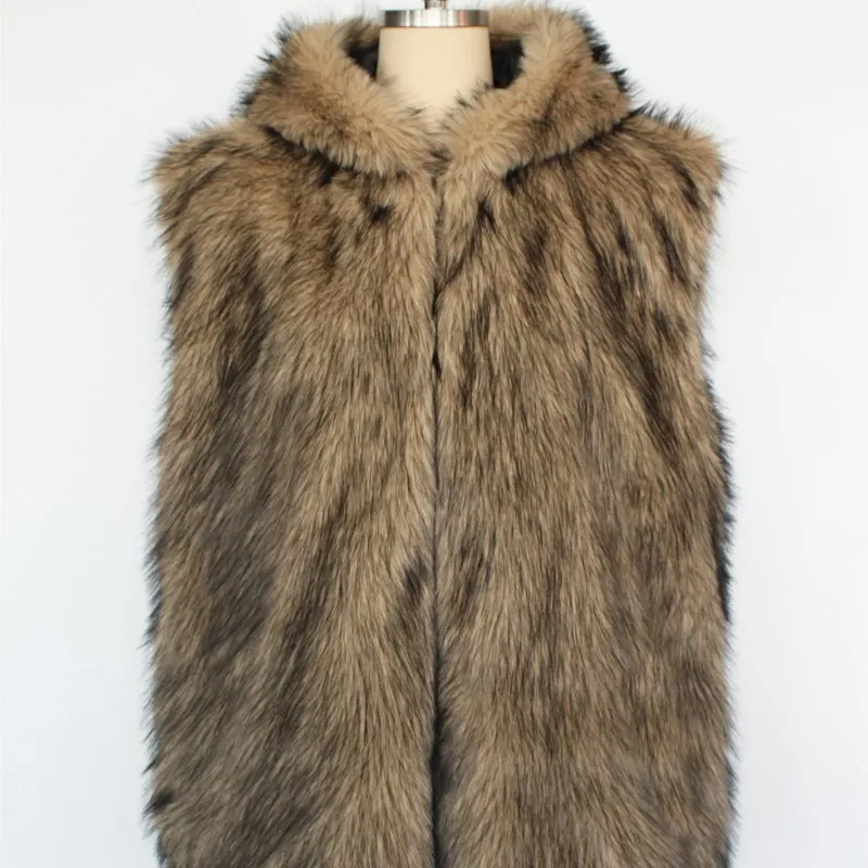 رشاقته الدافئة فضفاضة حجم صدرية جاكيتات أكمام الفراء رقيق معاطف أبلى 2025 الشتاء الرجعية رجالي فو الثعلب الفراء سترة مقنعين #1