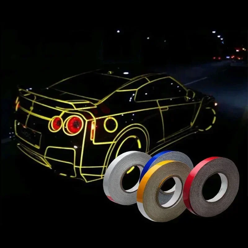 45 Meters Car Styling Reflective Tape Funny DIY Stickers Automotive Car Motorcycle Wheel Hub Rim Stripe Decal Warning Safety