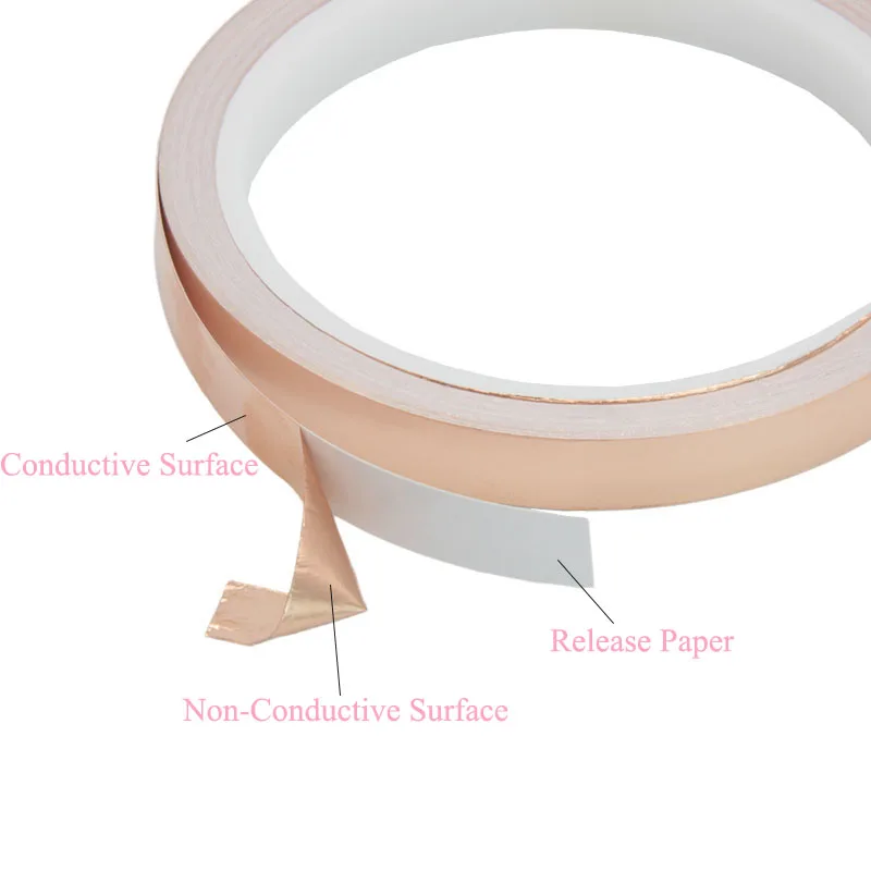 Copper Foil Tape with Single Side Conductive Shielding Tape Snail Tape Stain Glass 20 meters Home Appliance DIY Copper Tape